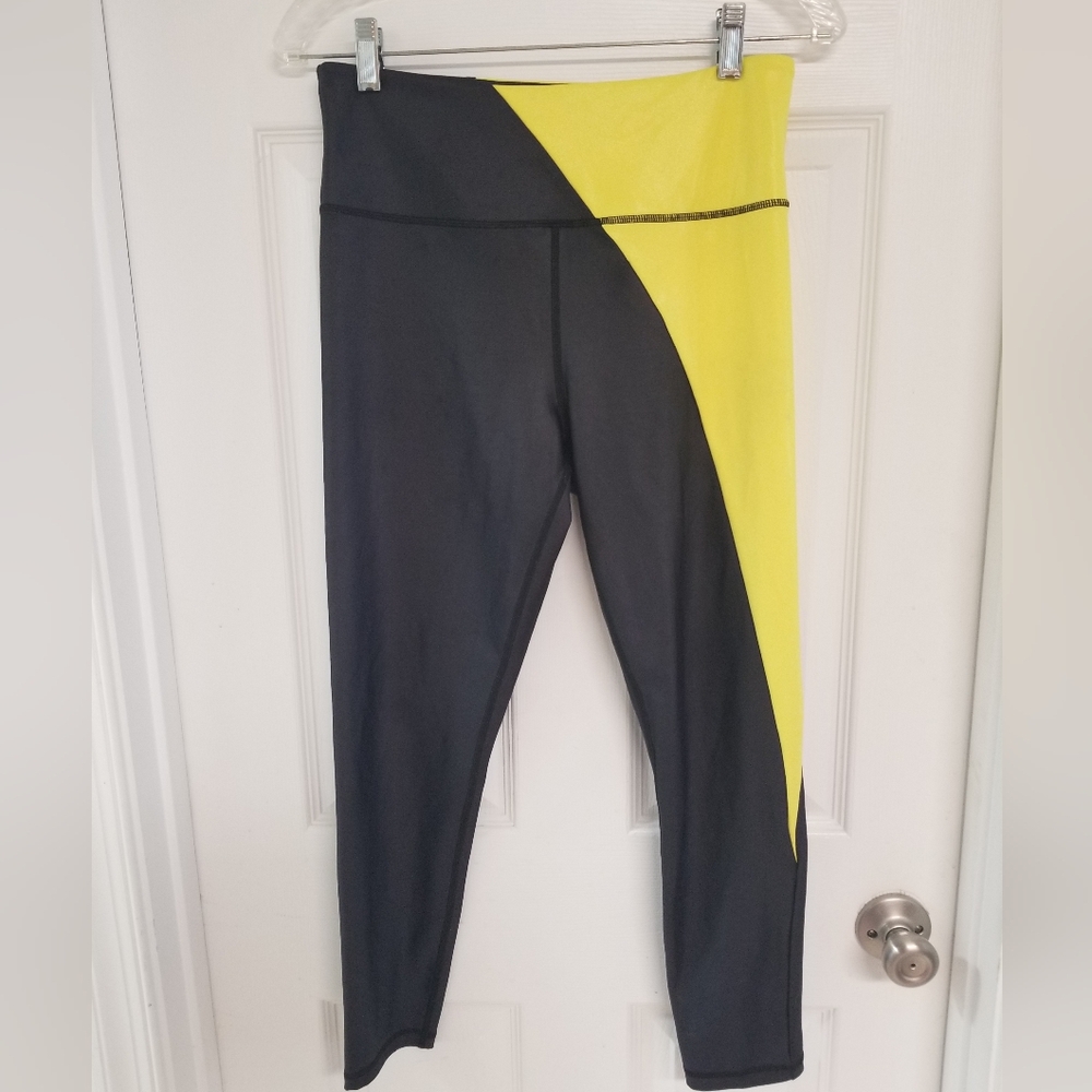 Zyia Acitve Leggings Womens Sz.12 Neon Yellow and Black